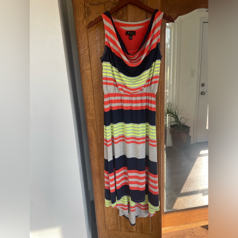 Colorful Striped high low dress